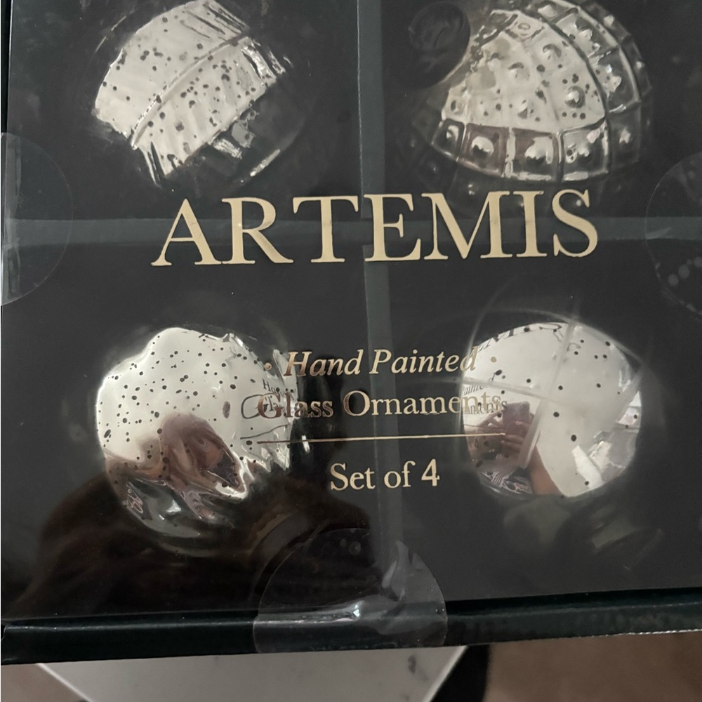 Artemis Design Co. Silver Glass Ornaments Set